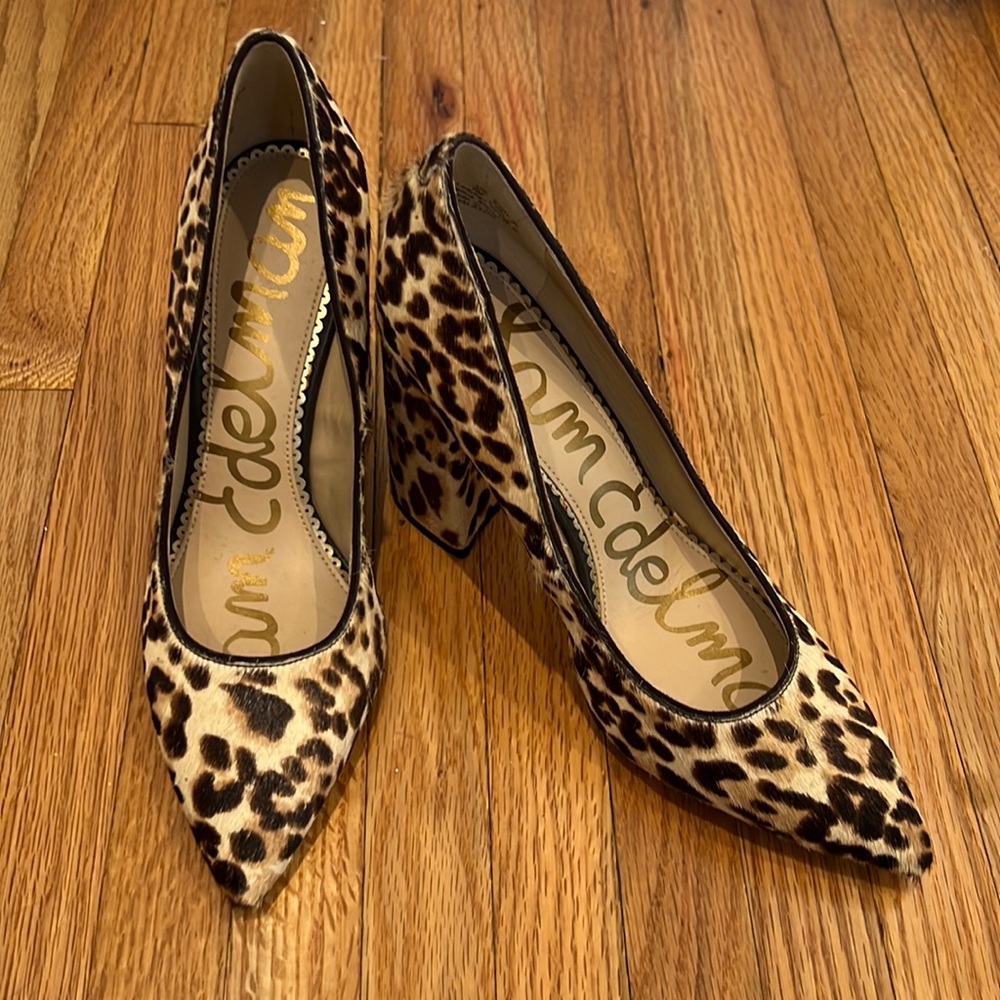 Sam Edelman haircalf leopard pumps